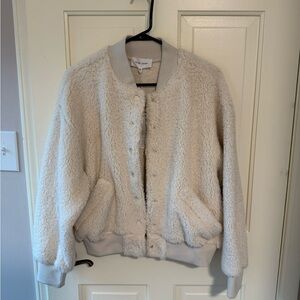 Sherpa Cream/Ivory Bomber Jacket